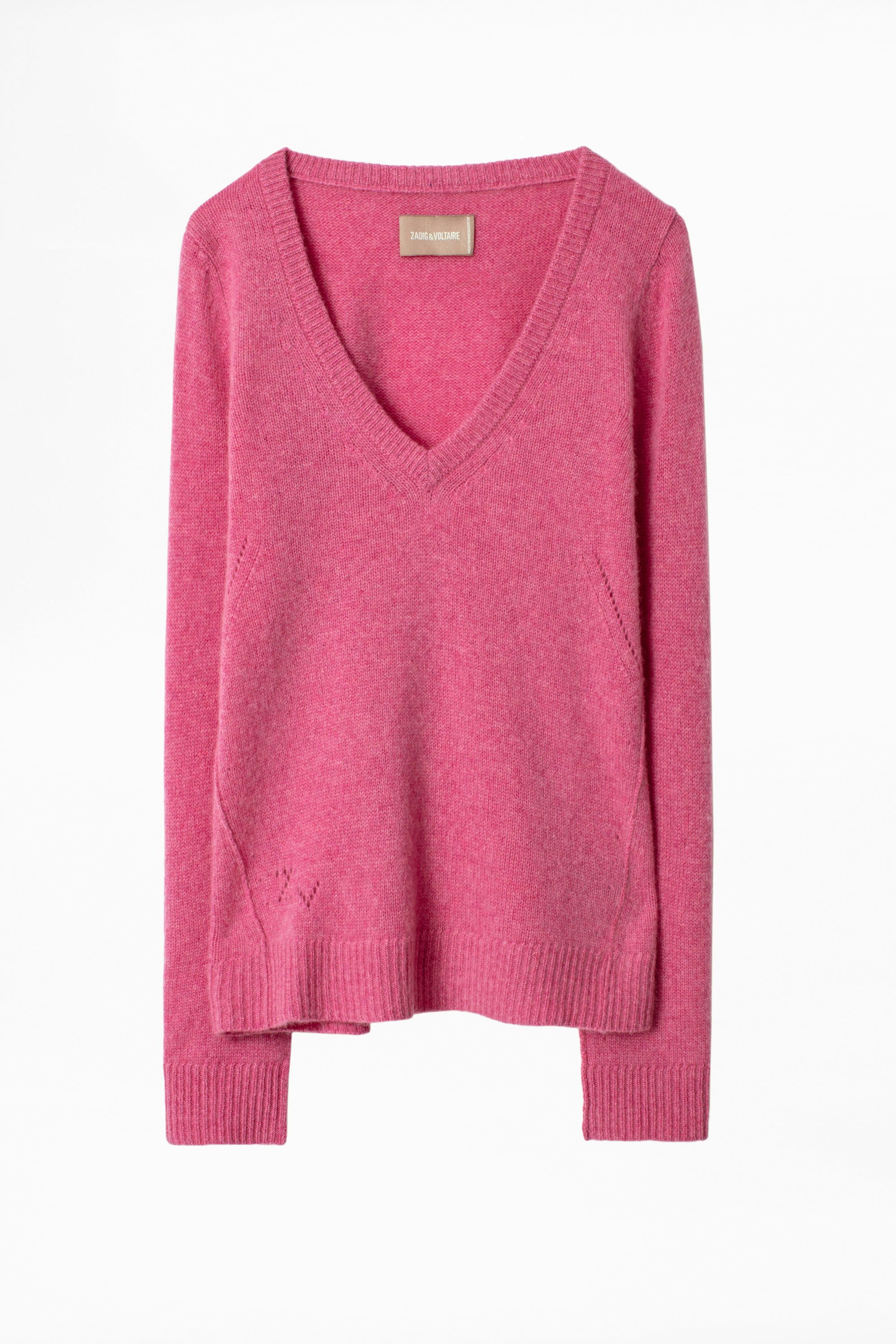 Pull Sourca Cachemire - Pull rose femme, en cachemire.